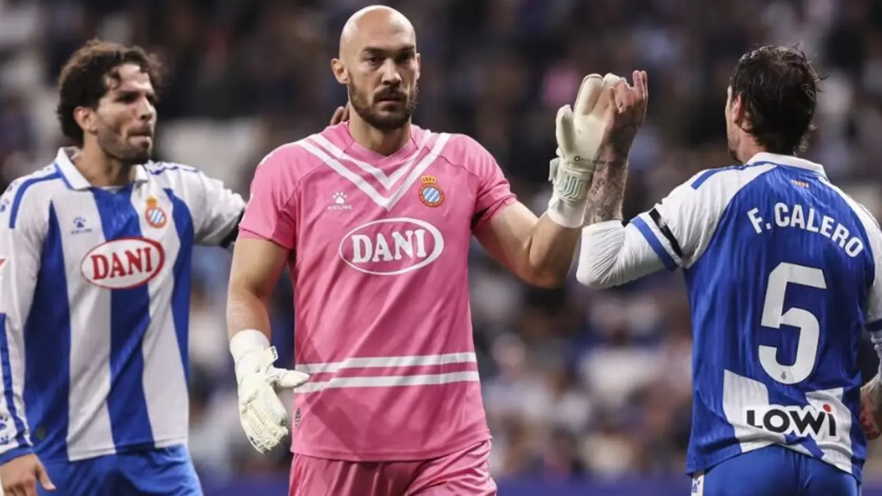 Dimitrovic siendo felicitado por sus compa&ntilde;eros