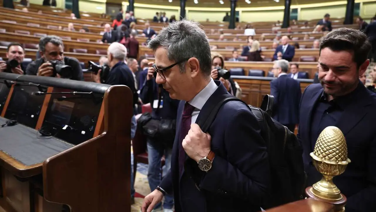 El ministro de la Presidencia, F&eacute;lix Bola&ntilde;os, durante un pleno en el Congreso