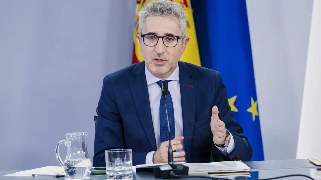 El ministro de Hacienda, Arcadi Espa&ntilde;a, durante la rueda de prensa posterior al Consejo de Ministros de este martes.