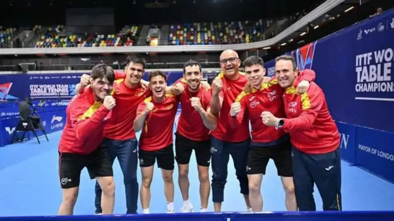 El equipo espa&ntilde;ol en el Campeonato del Mundo de Tenis de Mesa