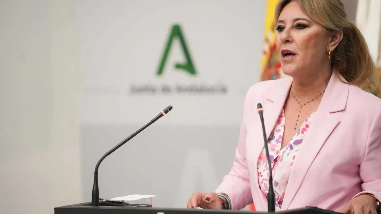 La consejera de Econom&iacute;a, Hacienda, Fondos Europeos y Di&aacute;logo Social y portavoz del Gobierno andaluz, Carolina Espa&ntilde;a, en rueda de prensa.
