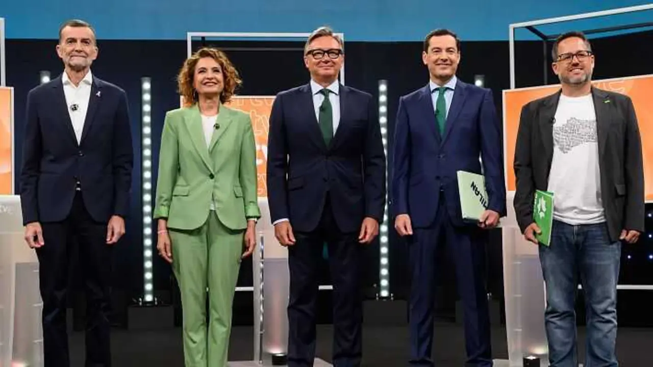 Los candidatos a las elecciones en Andaluc&iacute;a, en el debate de RTVE