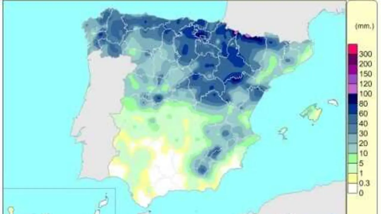 Espa&ntilde;a registra 566 l/m2 de lluvia acumulada desde octubre de 2025, un 19% m&aacute;s de lo normal.