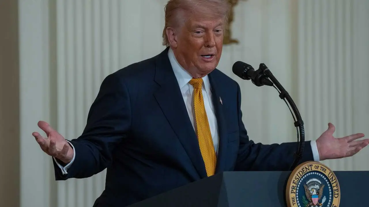 06 May 2026, US, Washington: US&nbsp;President Donald Trump speaks during a Mother's Day Celebration in the East Room of the White House. Photo: Andrew Leyden/ZUMA Press Wire/dpa