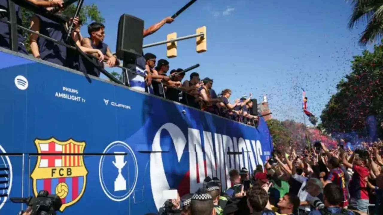 La r&uacute;a de campe&oacute;n del Barcelona
