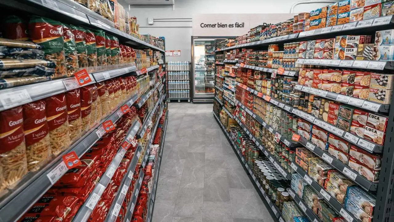 Archivo - Interior de un supermercado 