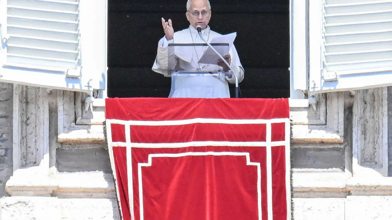 El Papa Le&oacute;n XIV durante el &Aacute;ngelus del 3 de mayo de 2026.