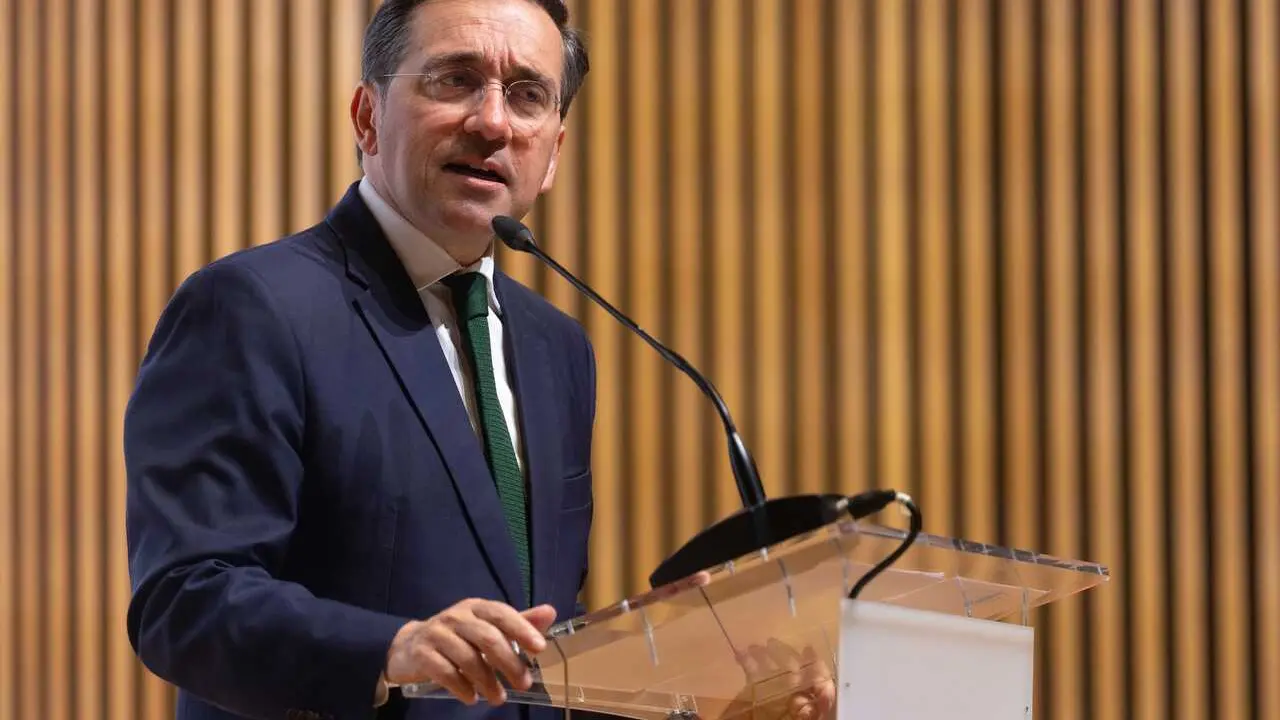El ministro de Asuntos Exteriores, Uni&oacute;n Europea y Cooperaci&oacute;n, Jos&eacute; Manuel Albares, durante un acto institucional.