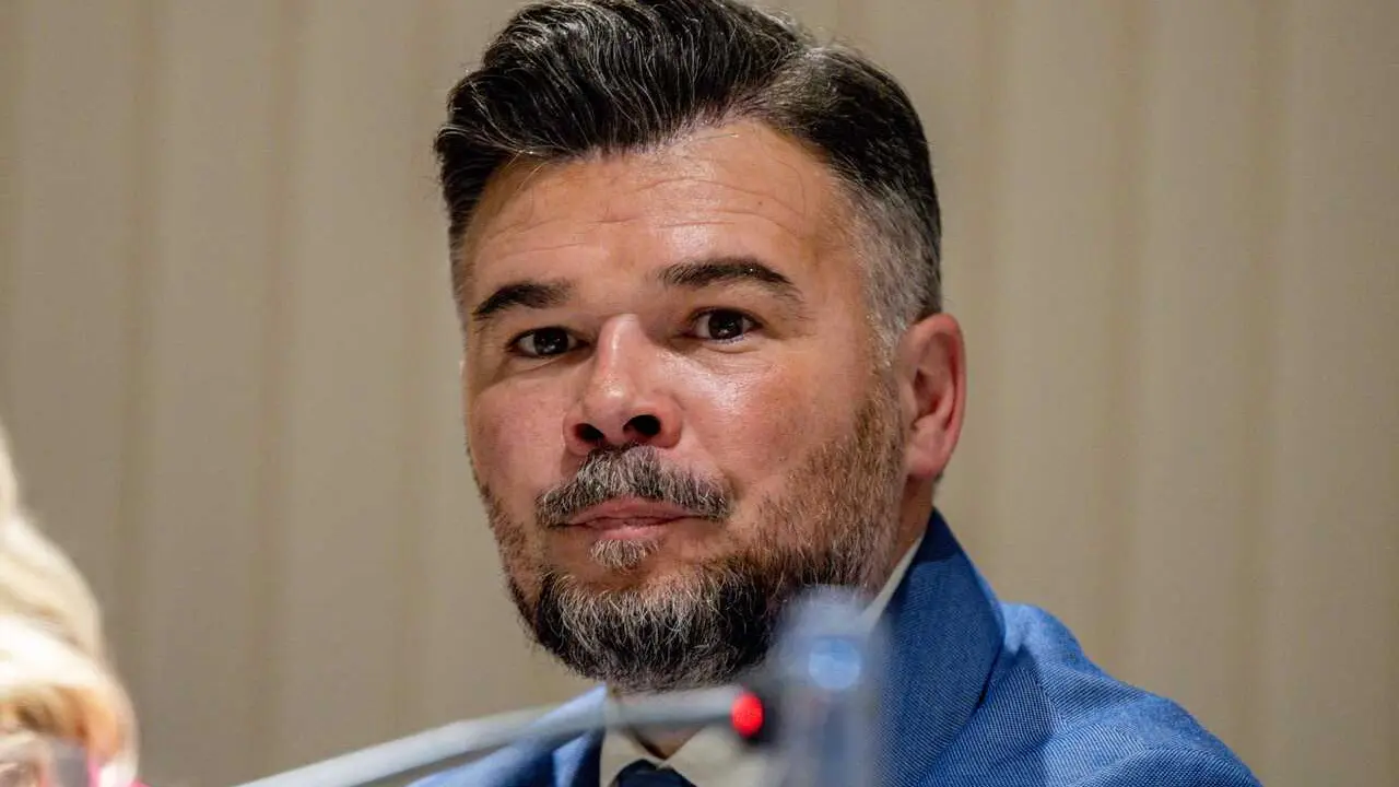 El portavoz de ERC en el Congreso, Gabriel Rufi&aacute;n, durante un coloquio organizado por el Club Siglo XXI, a 20 de mayo de 2026, en Madrid (Espa&ntilde;a).