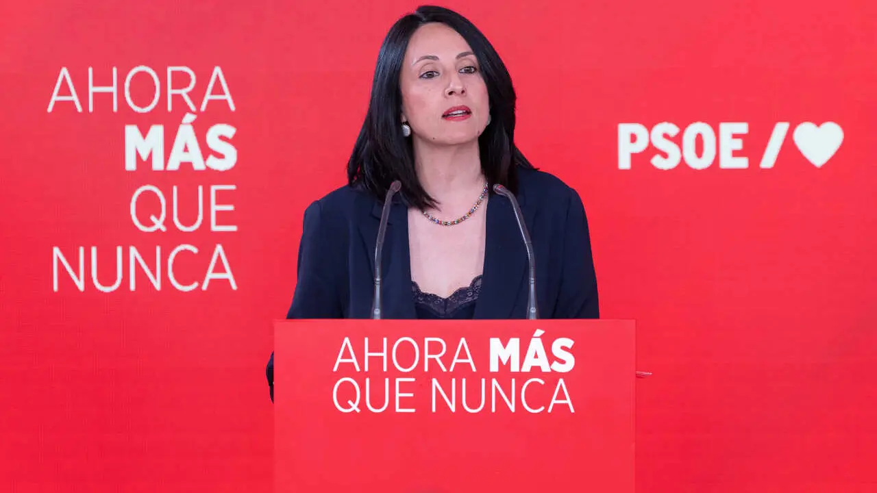 La secretaria de Organizaci&oacute;n del PSOE, Rebeca Torr&oacute;, en una declaraci&oacute;n desde Ferraz para valorar los resultados electorales en Andaluc&iacute;a el 17M.