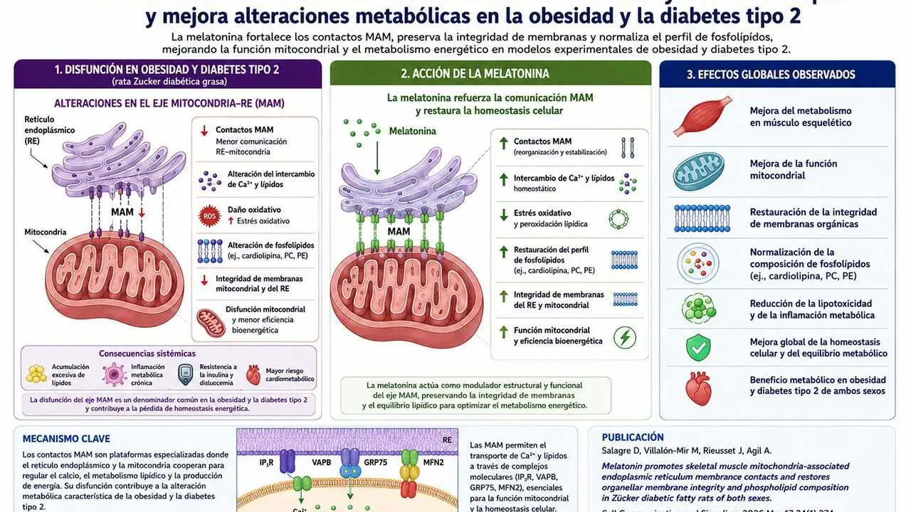 Infograf&iacute;a  de los resultados de la investigaci&oacute;n sobre la melatonina y la obesidad.