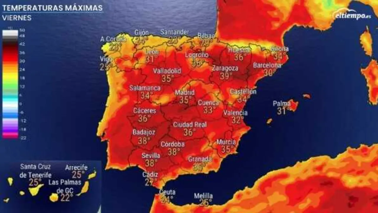 El calor seguir&aacute; toda la semana, con hasta 39&ordm;C en Badajoz y noches de m&aacute;s de 20&ordm;C en interior y sur, seg&uacute;n Eltiempo.Es.