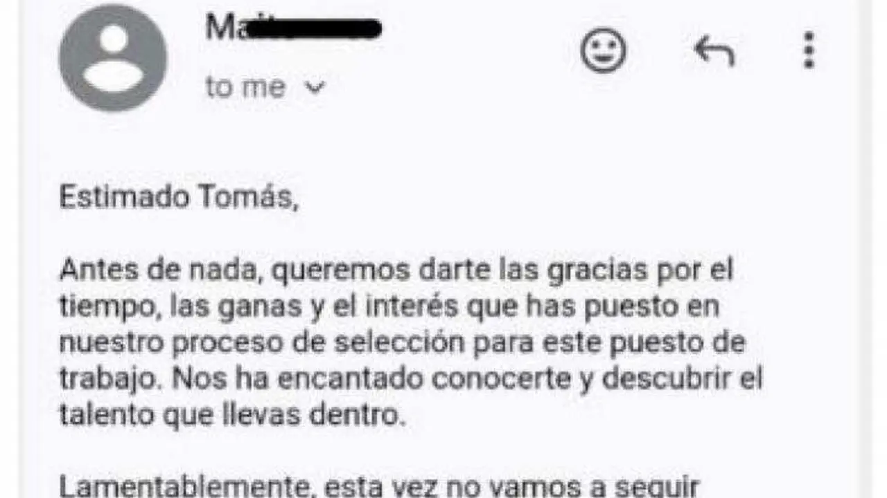 Una empresa rechaza a un candidato de trabajo y la respuesta que da es para que le hagan el due&ntilde;o