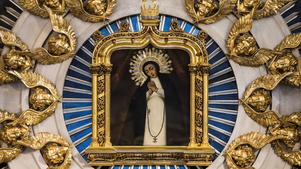 Cuadro de la Vrigen de la Paloma durante la Festividad de la Virgen de la Paloma. Madrid, 15 Agosto 2020