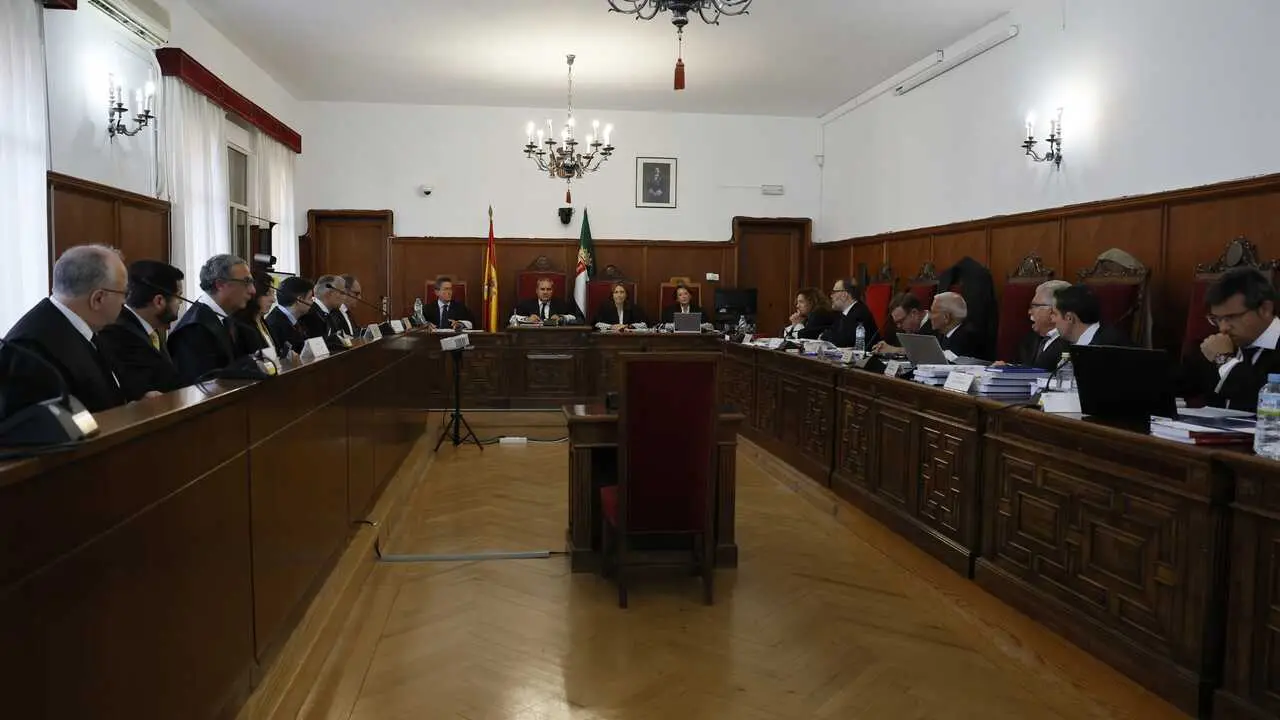 Primera sesi&oacute;n del juicio por la contrataci&oacute;n del hermano de Pedro S&aacute;nchez, en la Audiencia Provincial de Badajoz 