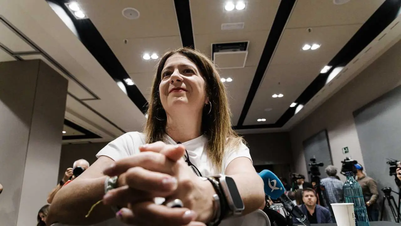 Archivo - La exmilitante socialista Leire D&iacute;ez durante una rueda de prensa. Archivo. 