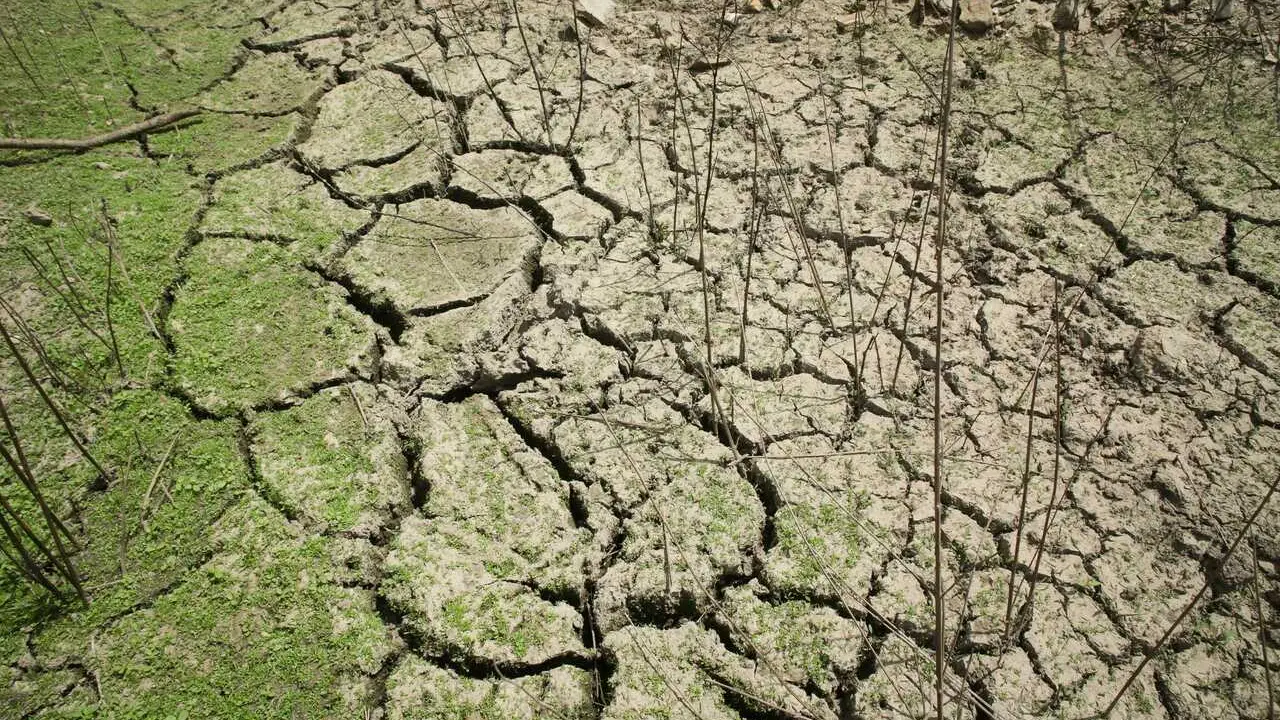 Portomarin y Paradela, Lugo. El embalse de Belesar, el m&aacute;s grande de Galicia, comienza a mostrar niveles por debajo de su caudal habitual en estas fechas. Varias de las aldeas sumergidas en las aguas del R&iacute;o Mi&ntilde;o comienzan a emerger con el avance de la sequ&iacute;a. En la imagen, cauce seco del R&iacute;o da Barrela en su desembocadura en el R&iacute;o Mi&ntilde;o en Portomarin, en la tarde del jueves 3 de agosto