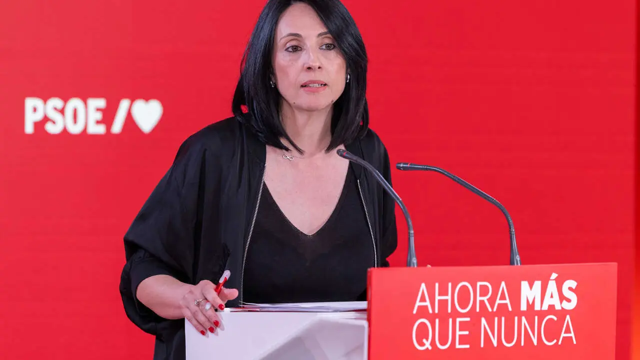 La secretaria de Organziaci&oacute;n del PSOE, Rebeca Torr&oacute;, en una rueda de prensa tras la Ejecutiva Federal en Ferraz.