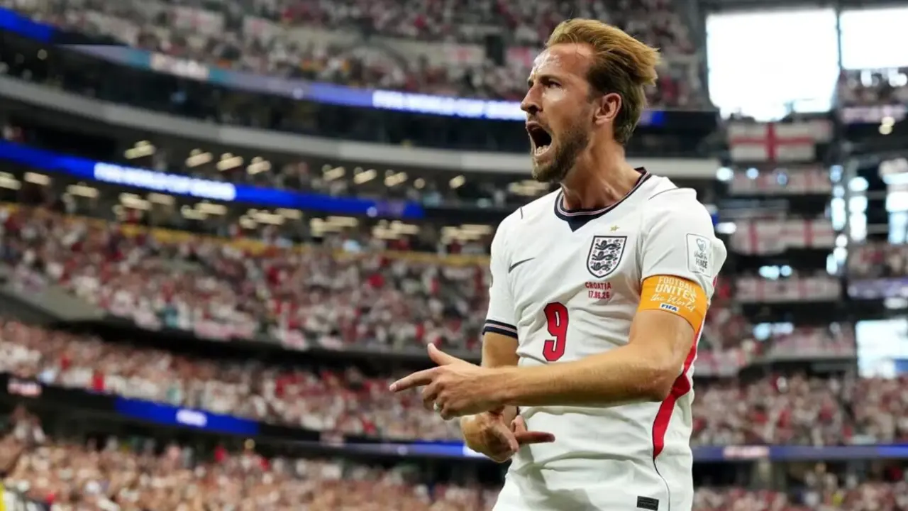 Harry Kane celebrando un gol ante Croacia