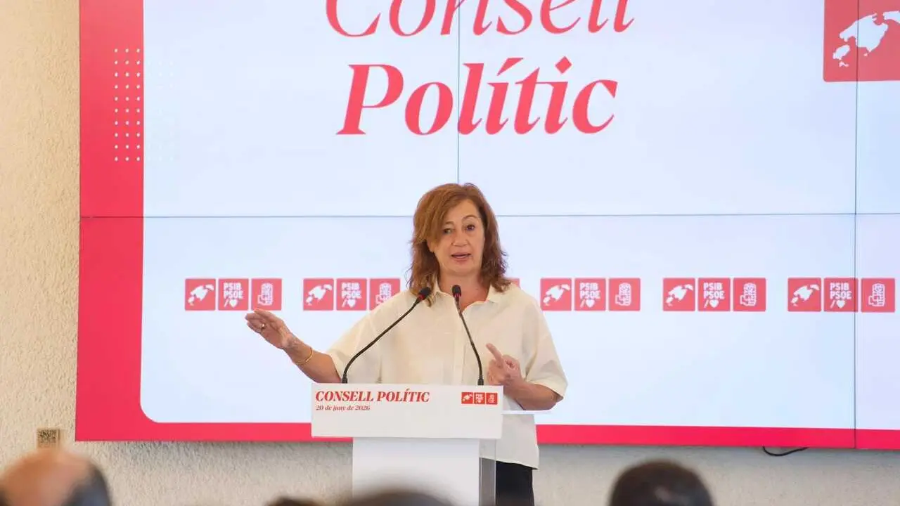La secretaria general del PSIB-PSOE, Francina Armengol, interviene en el Consell Pol&iacute;tic del partido celebrado este s&aacute;bado, 20 de junio de 2026, en Palma.