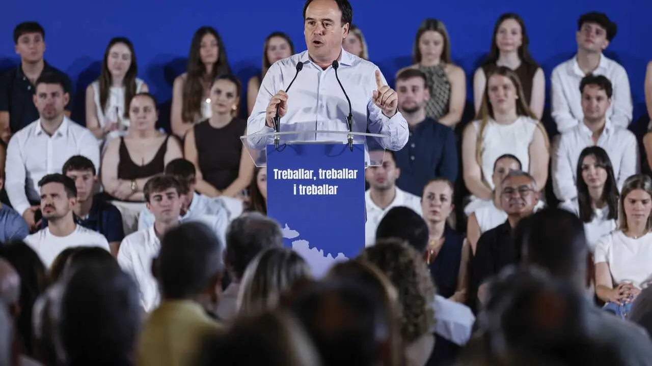 El presidente de la Generalitat Valenciana, Juanfran P&eacute;rez Llorca, durante la reuni&oacute;n de la Junta Directiva del PP de la provincia de Valencia. 