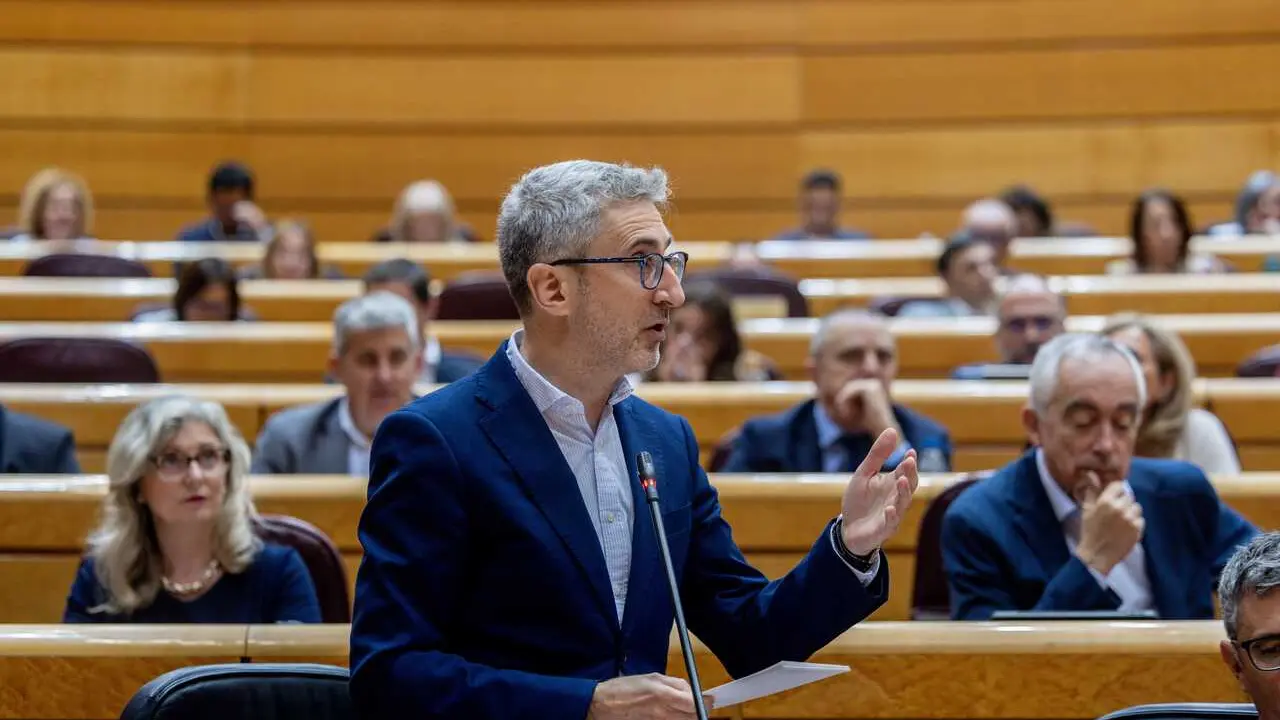 El ministro de Hacienda, Arcadi Espa&ntilde;a, interviene durante una sesi&oacute;n plenaria en el Senado, a 26 de mayo de 2026, en Madrid (Espa&ntilde;a). 