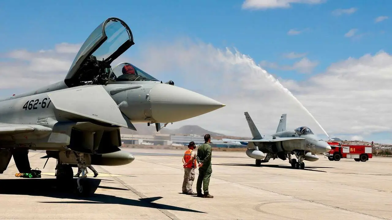 Ceremonia de la llegada de los Eurofighter Typhoon a la Base A&eacute;rea de Gando de Gran Canaria (Las Palmas).