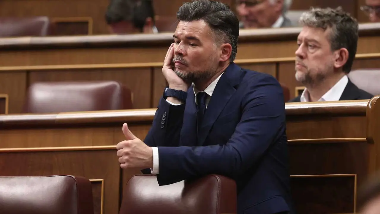 El portavoz de ERC en el Congreso, Gabriel Rufi&aacute;n, durante una sesi&oacute;n plenaria