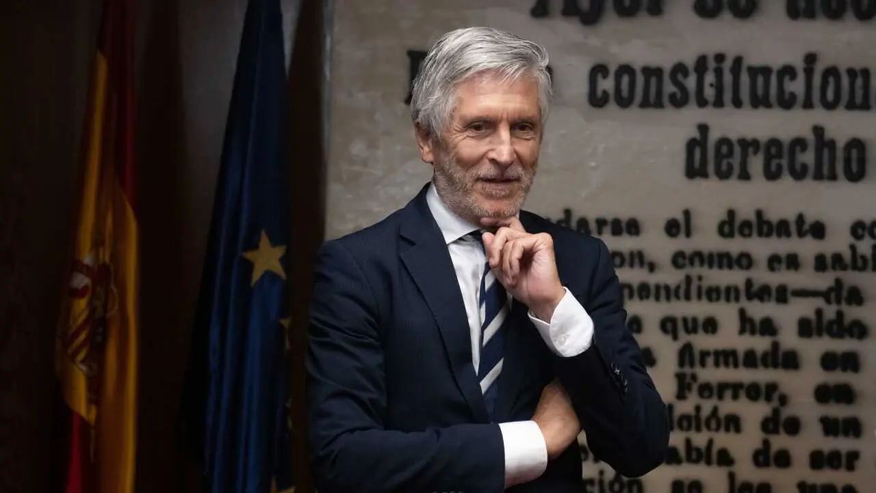 El ministro del Interior, Fernando Grande-Marlaska, durante la 'comisi&oacute;n Koldo' en el Senado