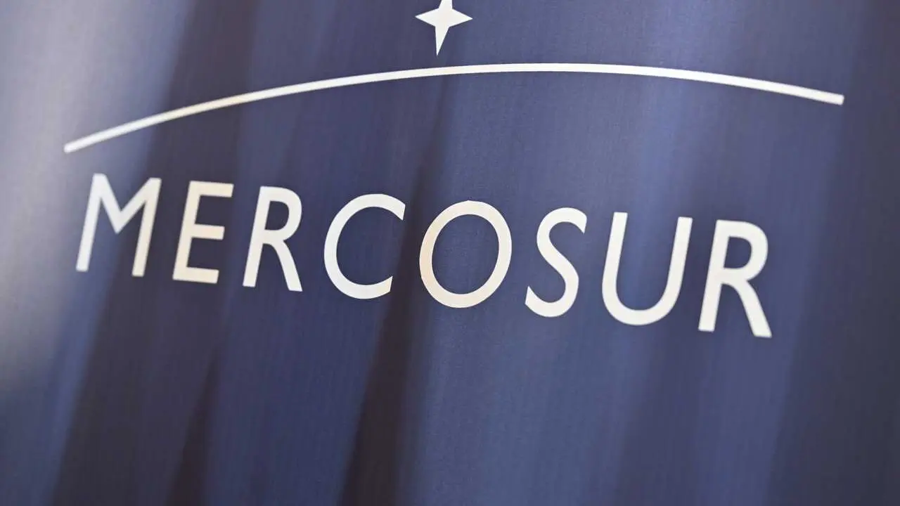 Archivo - Logo de Mercosur, bloque comercial integrado por Brasil, Argentina, Uruguay y Paraguay.