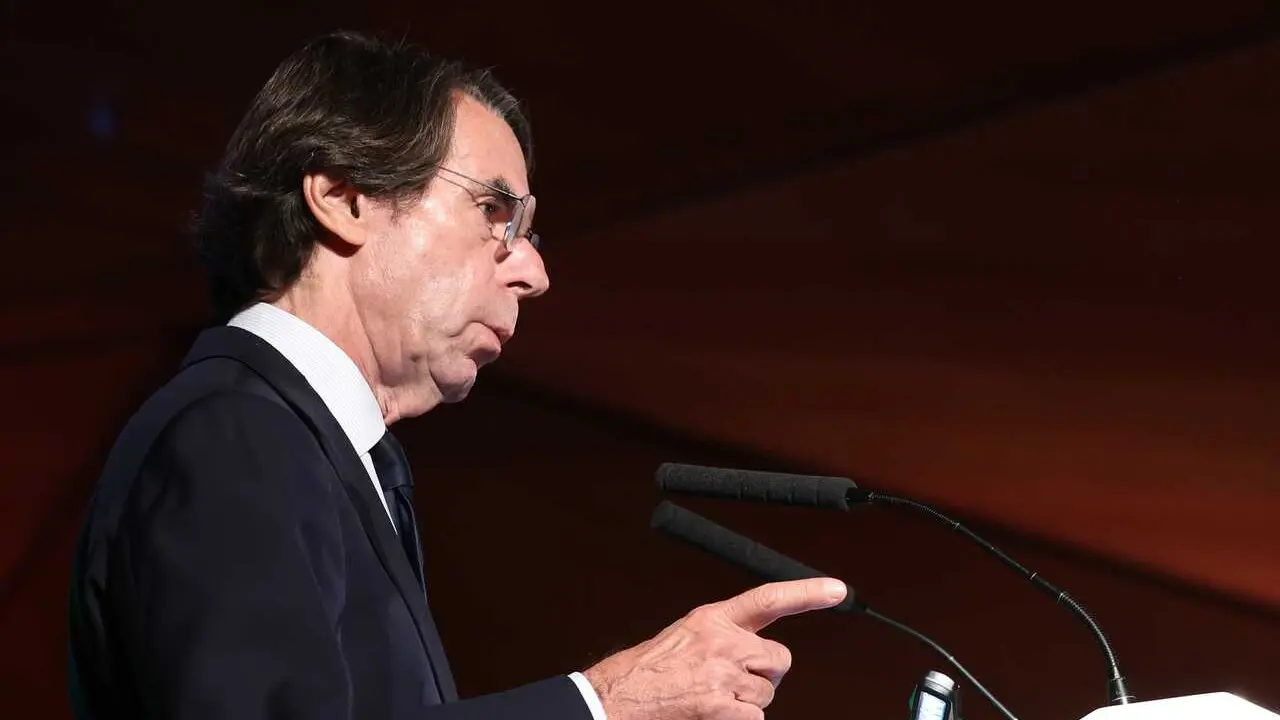 El expresidente del Gobierno y presidente de la Fundaci&oacute;n FAES, Jos&eacute; Mar&iacute;a Aznar, durante las jornadas 'Gobernanza y provisi&oacute;n de bienes p&uacute;blicos globales en un mundo fragmentado', en CentroCentro, a 24 de junio de 2026, en Madrid (Espa&ntilde;a). 
