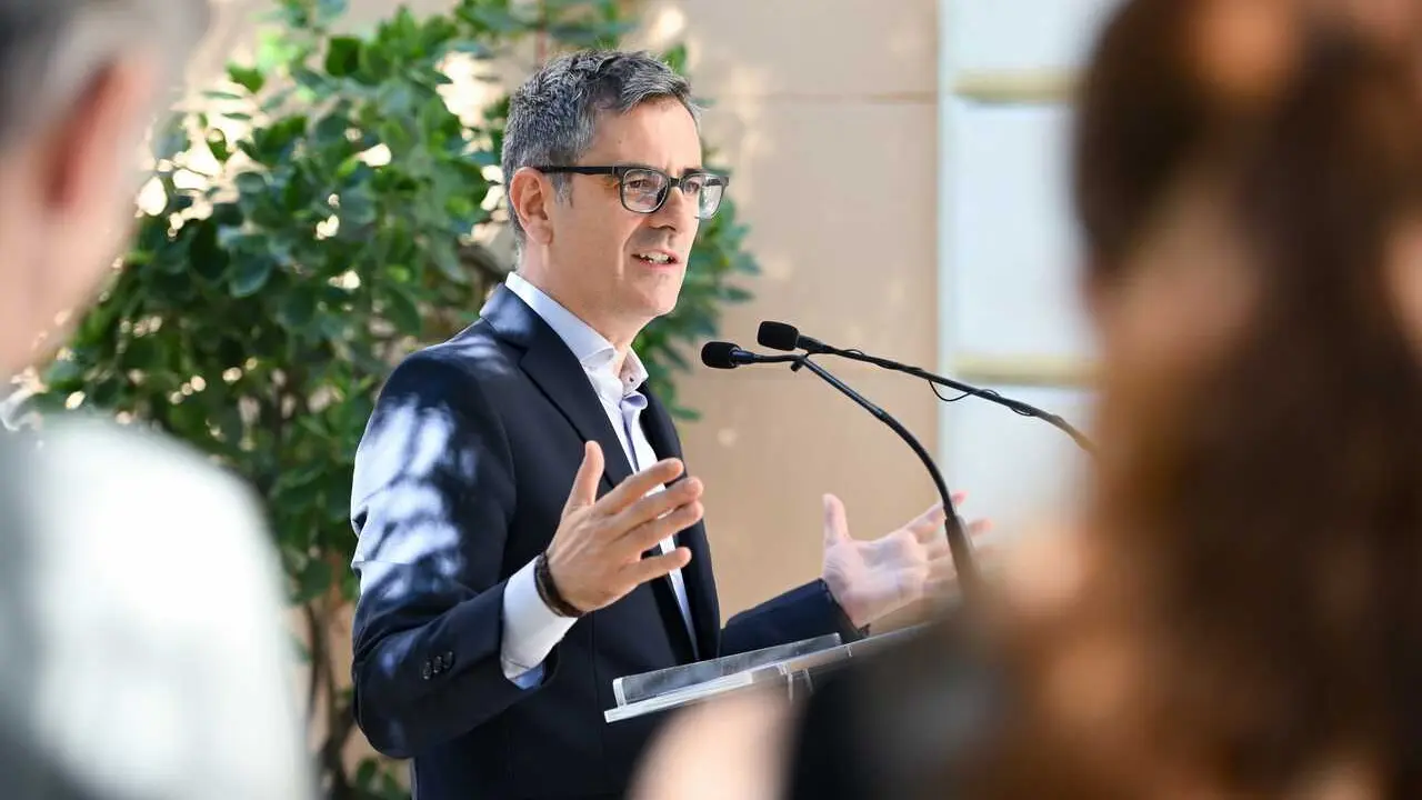 El ministro de la Presidencia, Justicia y Relaciones con las Cortes, F&eacute;lix Bola&ntilde;os, en el Palacio de Parcent, a 1 de julio de 2026, en Madrid (Espa&ntilde;a).