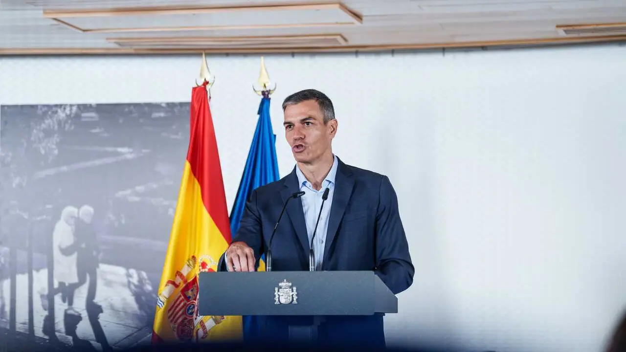 El presidente del Gobierno, Pedro S&aacute;nchez, durante un encuentro sobre pol&iacute;ticas de apoyo a la discapacidad y la dependencia