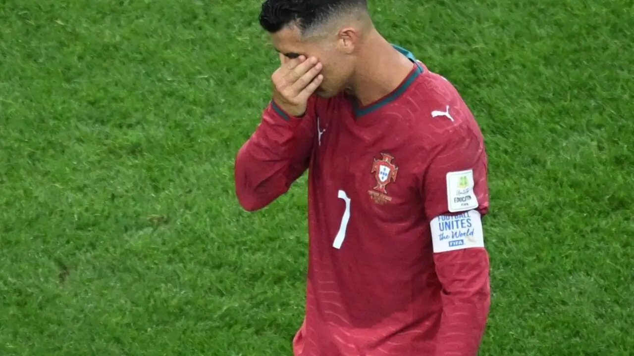 Cristiano en el partido ante Espa&ntilde;a
