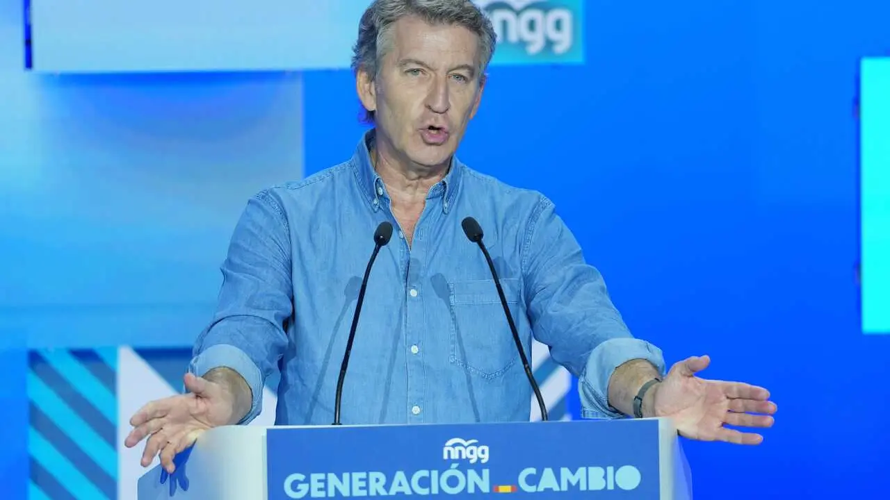 El presidente del PP, Alberto Nu&ntilde;ez Feij&oacute;o, clausura el XVI Congreso Nacional de Nuevas Generaciones del PP, a 11 de julio de 2026, en Valladolid, Castilla y Le&oacute;n (Espa&ntilde;a). Este Congreso Nacional de NNGG del PP sirve para elegir al candidato Dancausa como