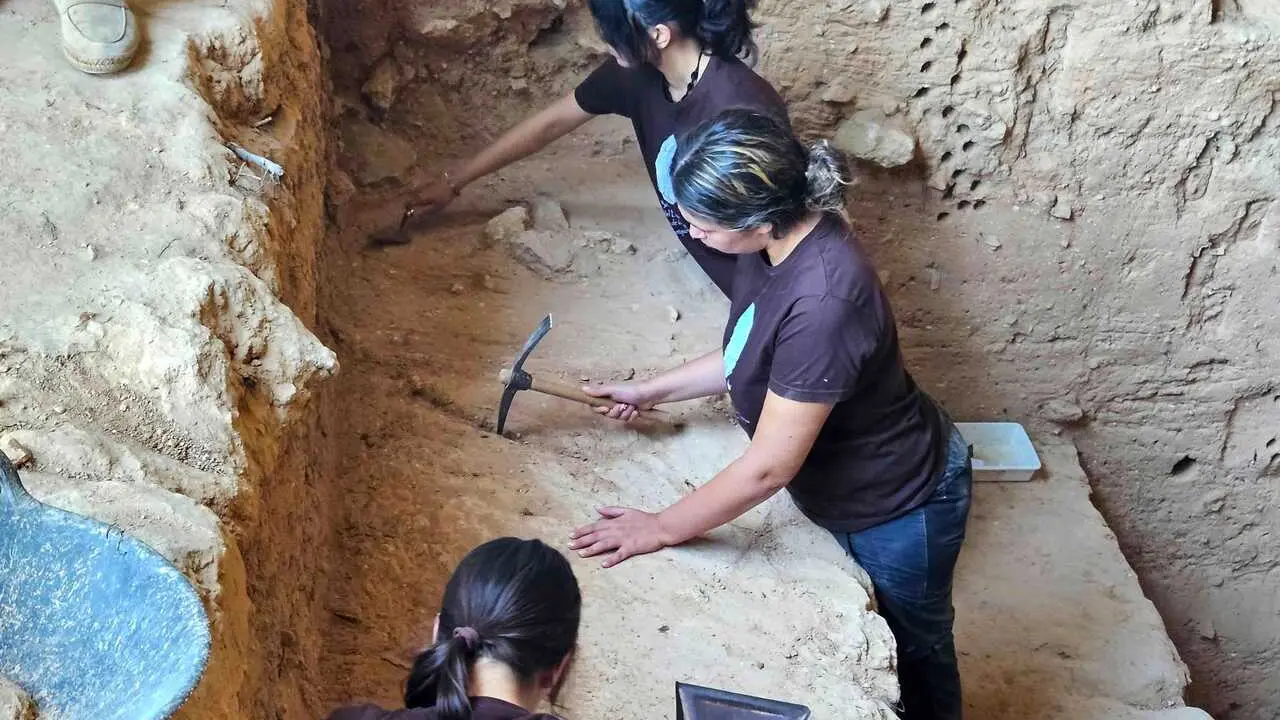 Equipo multidisciplinar de especialistas que trabaja en el yacimiento