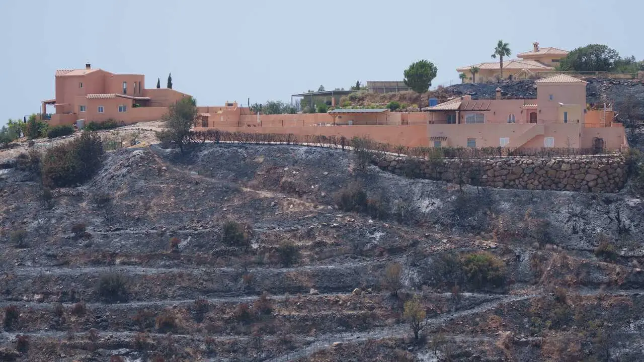 Imagen de la zona afectada por el paso del incendio de Los Gallardos. A 11 de julio de 2026 en Almer&iacute;a (Andaluc&iacute;a, Espa&ntilde;a). 