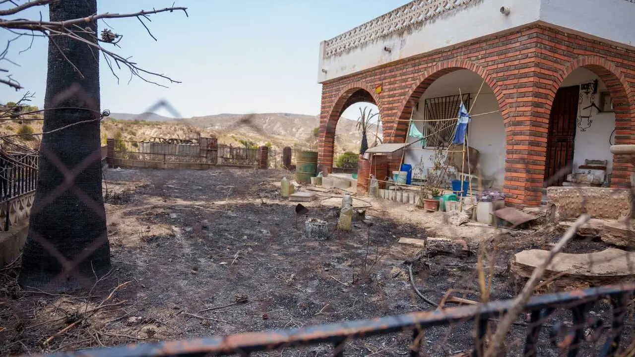 Im&aacute;genes de la zona afectada por el incendio de Los Gallardos. A 12 de julio de 2026 en Los Gallardos, Almer&iacute;a (Andaluc&iacute;a, Espa&ntilde;a). 