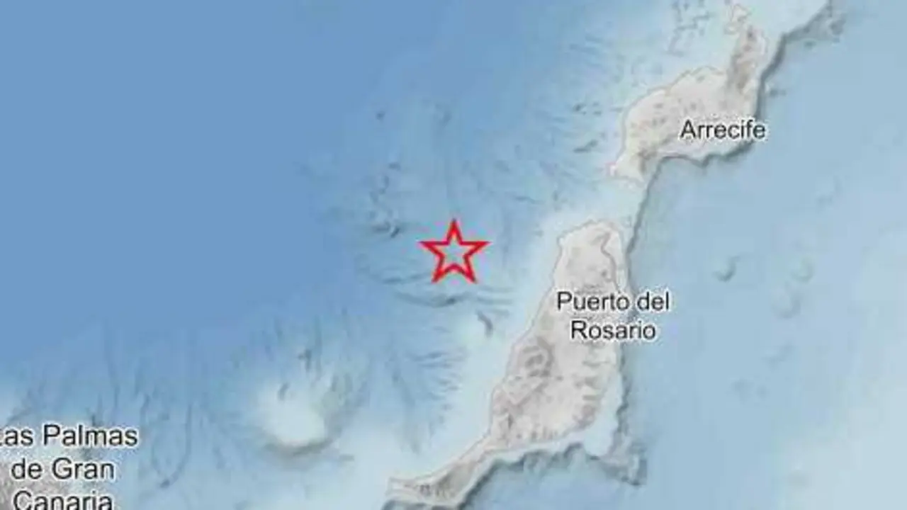 Terremoto localizado por el IGN al noroeste de Fuerteventura