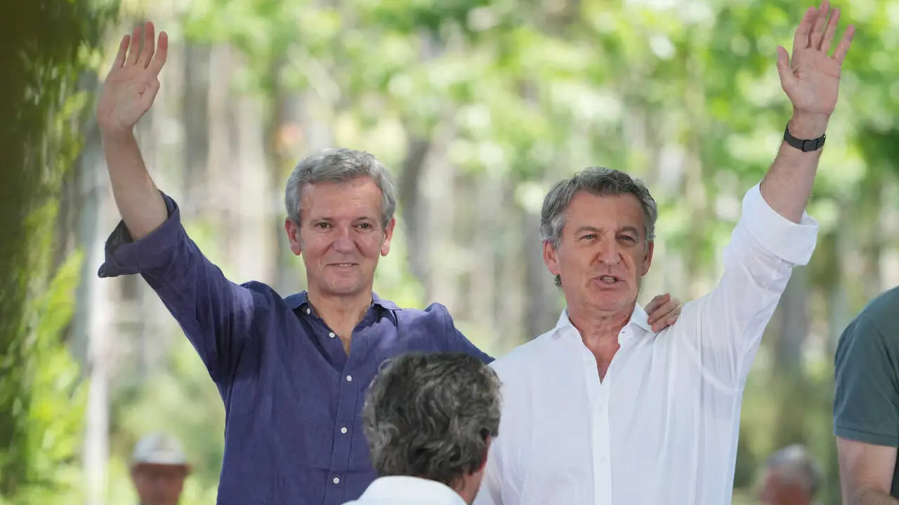 Feijoo y Rueda en romeria pp O Pino