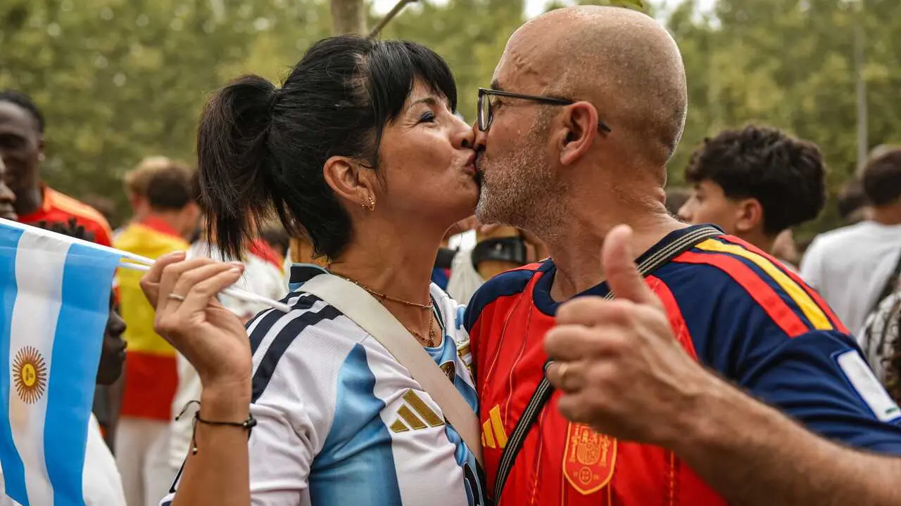 Aficionados de la selecci&oacute;n espa&ntilde;ola en Matar&oacute;