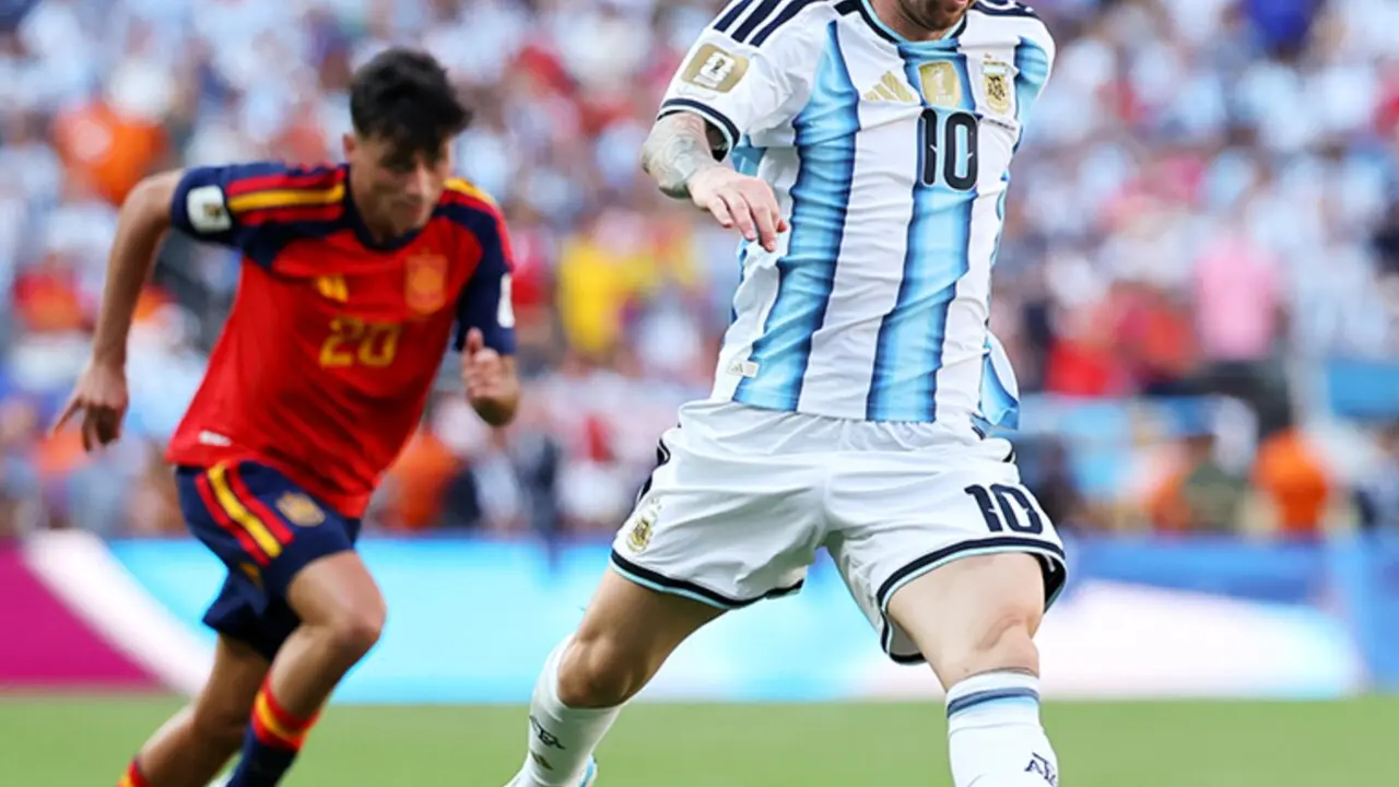 Messi en los pocos instantes que golpe&oacute; el esf&eacute;rico