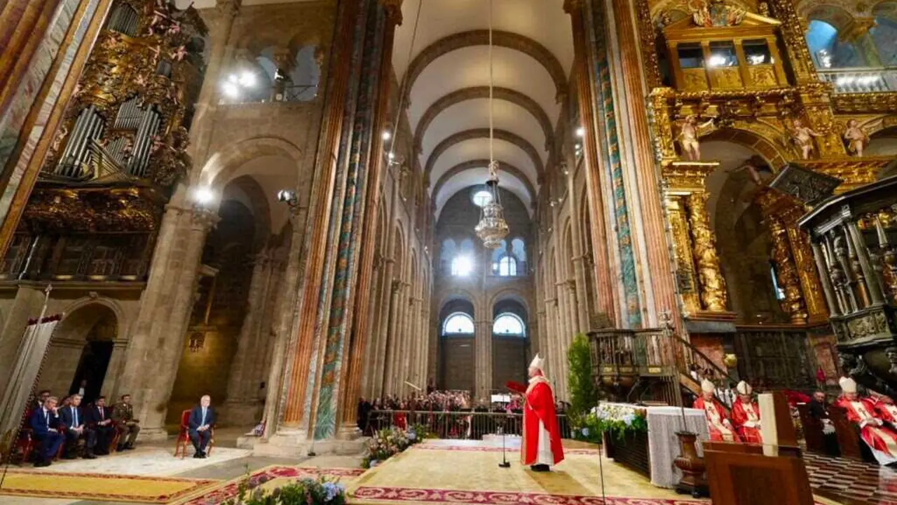 El arzobispo de Santiago, monse&ntilde;or Francisco Jos&eacute; Prieto, en la celebraci&oacute;n lit&uacute;rgica de la Solemnidad del Ap&oacute;stol Santiago, a 25 de julio de 2026.