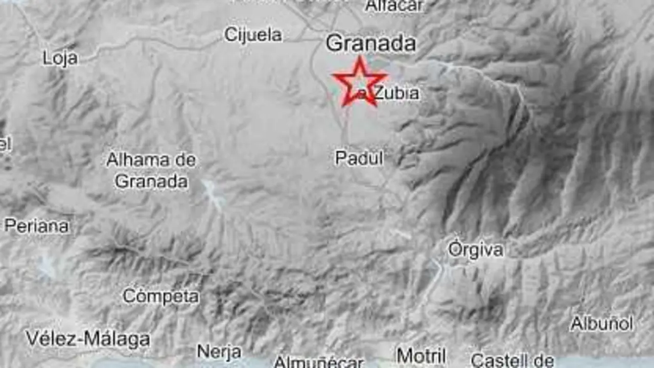 Imagen del epicentro del terremoto registrado en Og&iacute;jares (Granada).