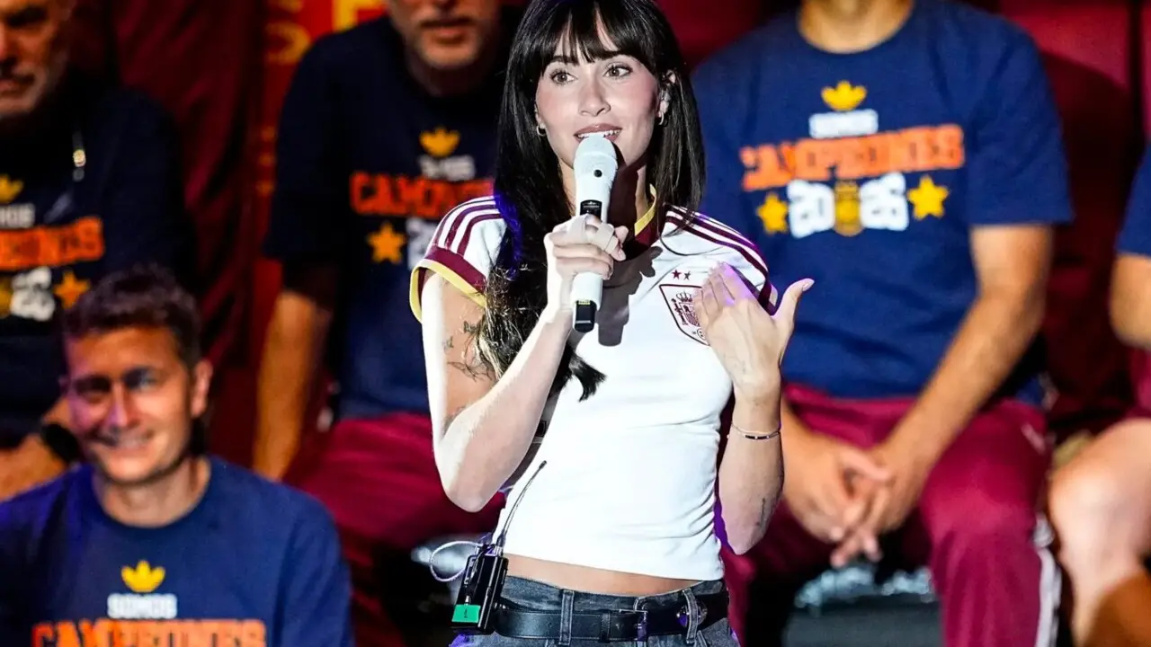 Aitana en la celebraci&oacute;n del Mundial
