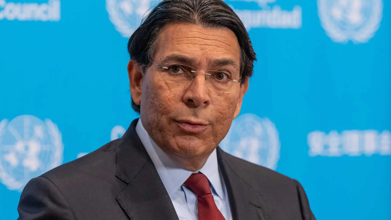 Ambassador Danny Danon of Israel speaks to the press ahead of Security Council meeting on The situation in the Middle East, including the Palestinian question: Quarterly Open Debate at UN Headquarters in New York, NY on July 28, 2026.