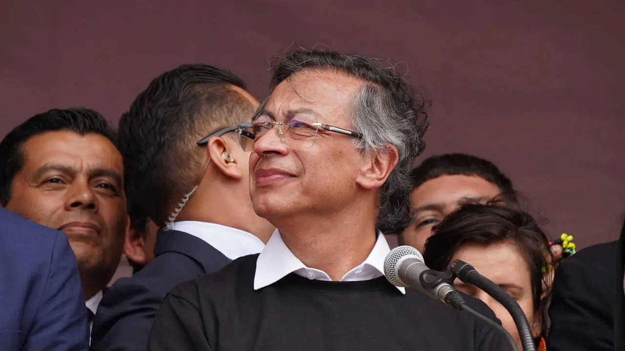 Colombian president Gustavo Petro takes part during the Independence Day of Colombia military parade in Bogota, Colombia on July 20, 2026. Photo by: Sebastian Marmolejo/Long Visual Press