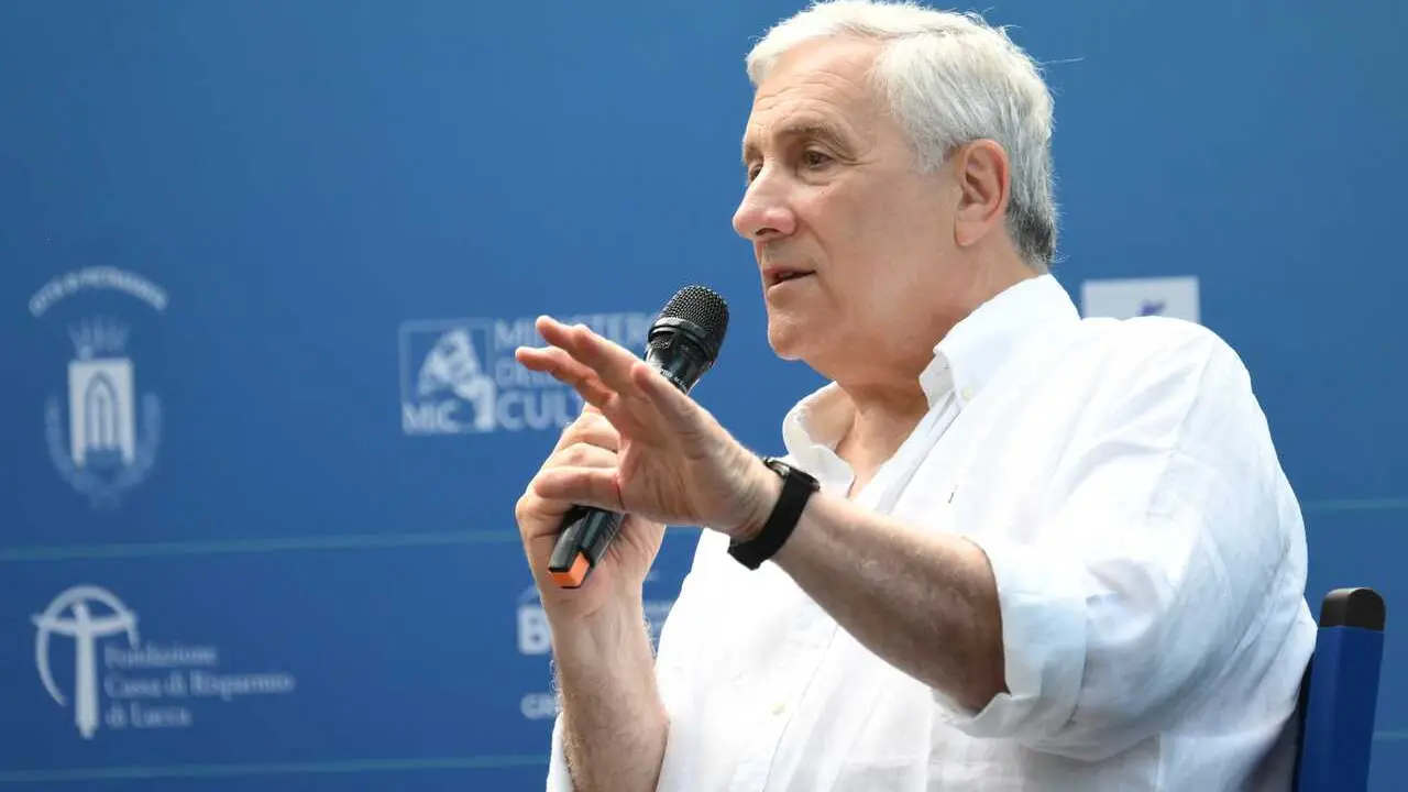 Minister Antonio Tajani, Vice President of the Council, Minister of Foreign Affairs and International Cooperation during a public meeting with the Director of TG2 at the Caff&eacute; della Versiliana, Marina di Pietrasanta, 02/08/2026