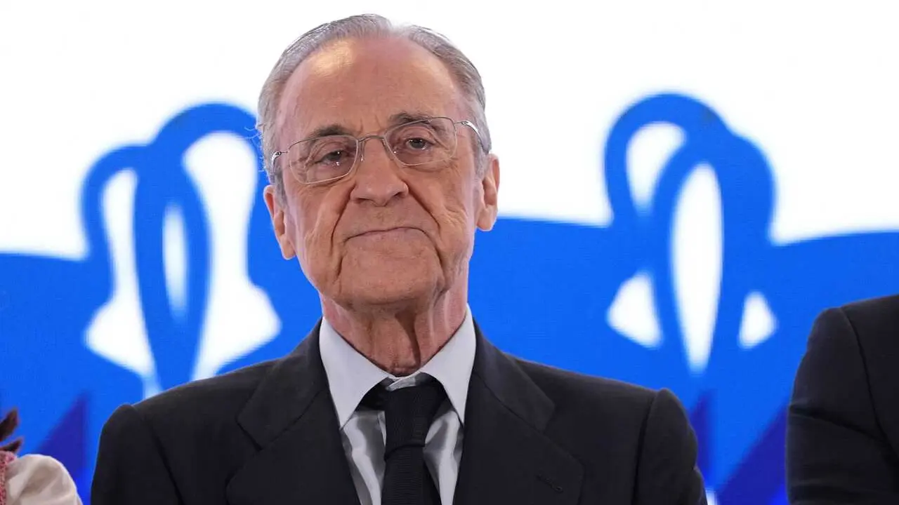 Archivo - Florentino Perez attends the Media after winning the Real Madrid&rsquo;s presidential election day at Eurobuilding Hotel on June 08, 2026 in Madrid, Spain.