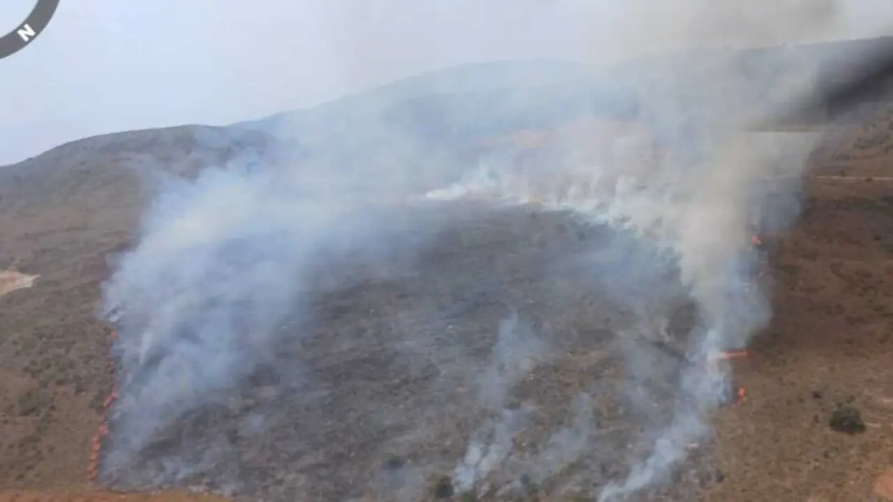 Imagen del incendio forestal de Tur&oacute;n (Granada).